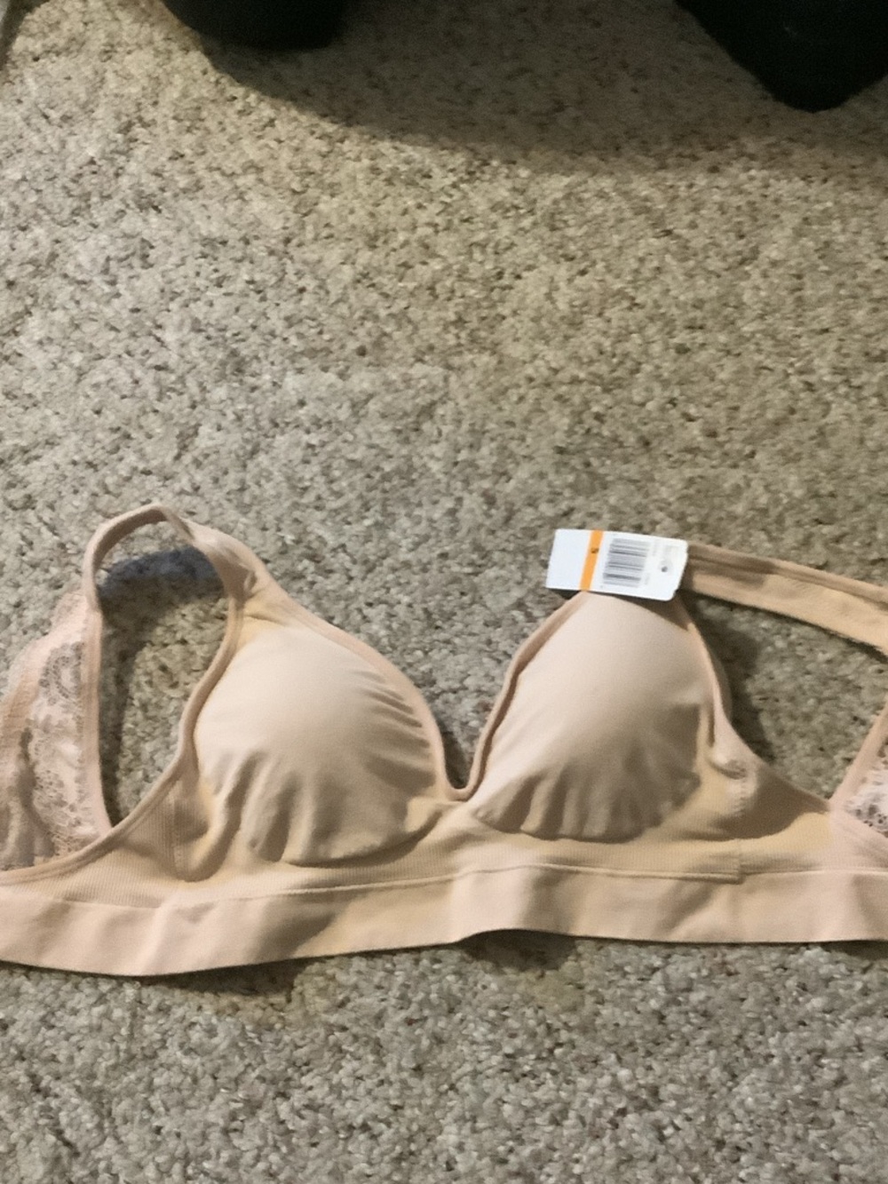 Felina Nude Lace-Back Wireless Comfort Bra, small